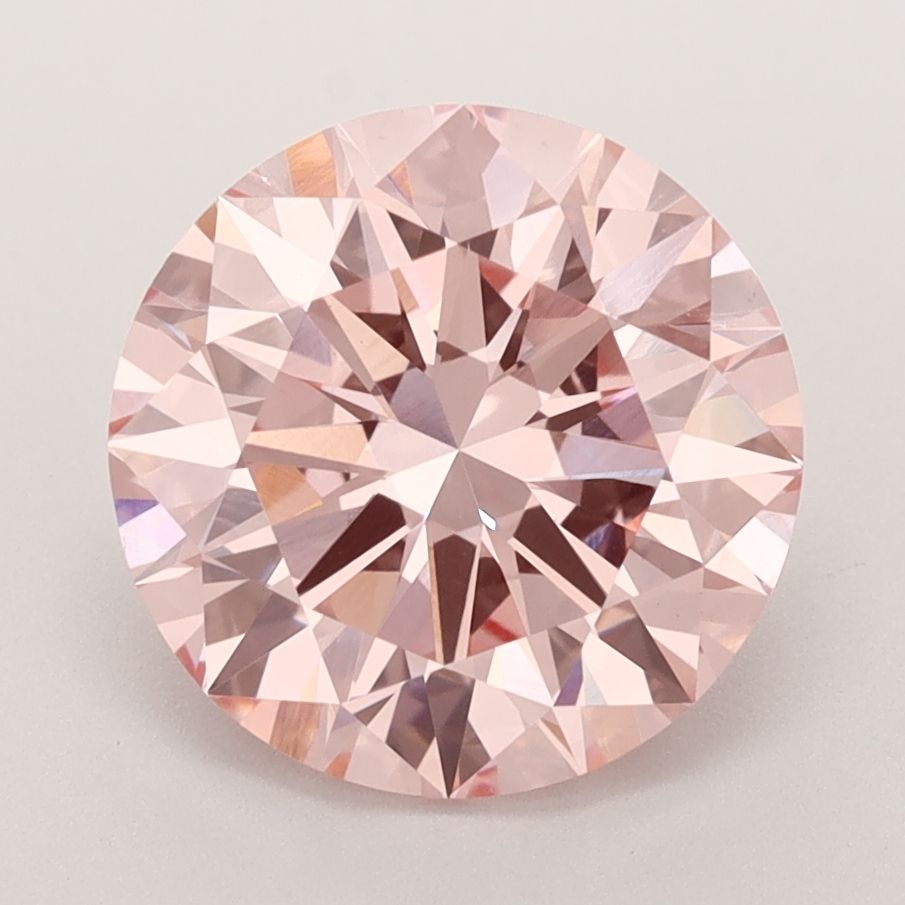 Lab-Grown Round Diamond - 3.5 Carats, Fancy Vivid Pink Color, VS1 Clarity - Certified by IGI - Report Number: LG592364815