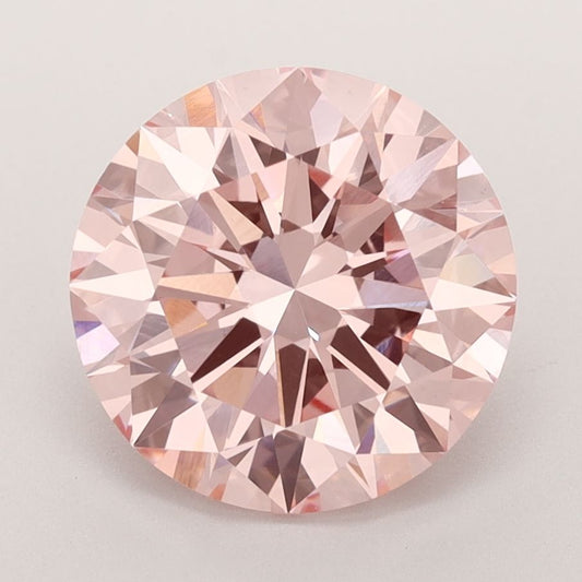 Lab-Grown Round Diamond - 3.5 Carats, Fancy Vivid Pink Color, VS1 Clarity - Certified by IGI - Report Number: LG592364815
