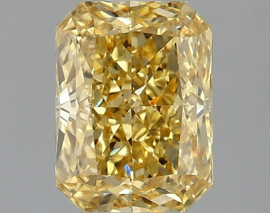 Lab-Grown Radiant Diamond - 1.99 Carats, Fancy Vivid Yellow Color, VVS2 Clarity - Certified by IGI - Report Number: LG662415902