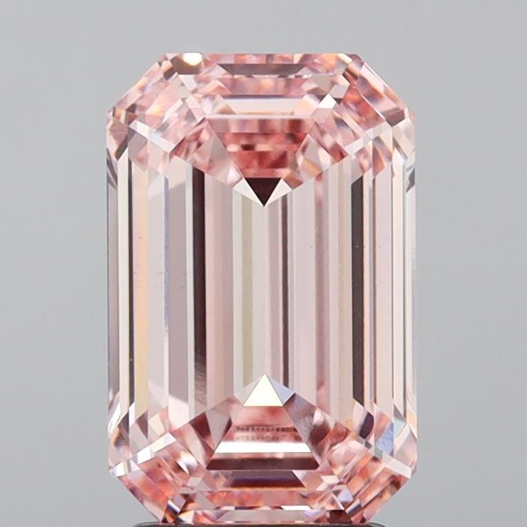Lab-Grown Emerald Diamond - 3.51 Carats, Fancy Intense Pink Color, VS1 Clarity - Certified by IGI - Report Number: LG640442374