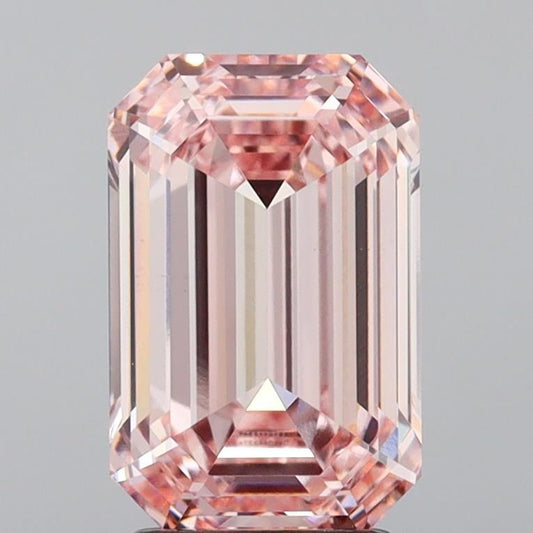 Lab-Grown Emerald Diamond - 3.51 Carats, Fancy Intense Pink Color, VS1 Clarity - Certified by IGI - Report Number: LG640442374