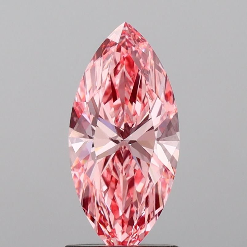 Lab-Grown Marquise Diamond - 1.54 Carats, Fancy Vivid Pink Color, VVS2 Clarity - Certified by IGI - Report Number: LG680507338