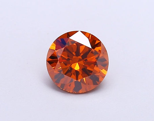 Lab-Grown Round Diamond - 1.0 Carats, Fancy Vivid Orange Color, SI2 Clarity - Certified by IGI - Report Number: LG671468120
