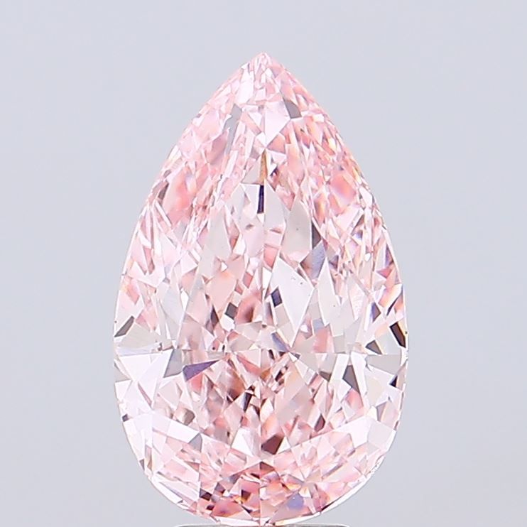 Lab-Grown Pear Diamond - 6.05 Carats, Fancy Intense Pink Color, VS2 Clarity - Certified by IGI - Report Number: LG642460146