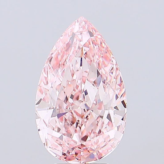 Lab-Grown Pear Diamond - 6.05 Carats, Fancy Intense Pink Color, VS2 Clarity - Certified by IGI - Report Number: LG642460146