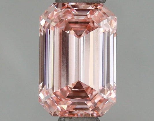 Lab-Grown Emerald Diamond - 1.0 Carats, Fancy Vivid Pink Color, VVS2 Clarity - Certified by IGI - Report Number: LG649413853