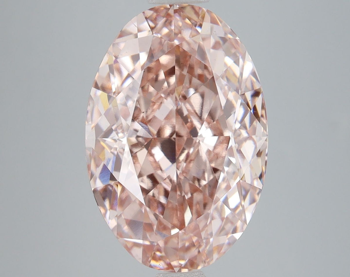 Lab-Grown Oval Diamond - 8.09 Carats, Fancy Intense Pink Color, VS2 Clarity - Certified by IGI - Report Number: LG680512876
