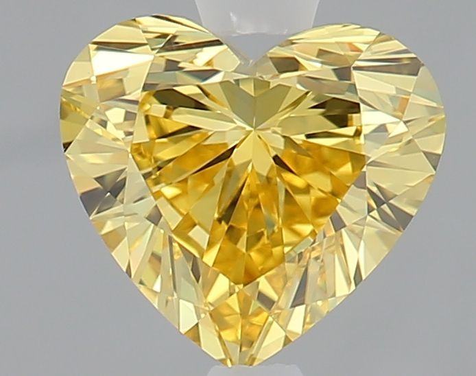 Lab-Grown Heart Diamond - 1.05 Carats, Fancy Vivid Yellow Color, VVS2 Clarity - Certified by IGI - Report Number: LG608397643