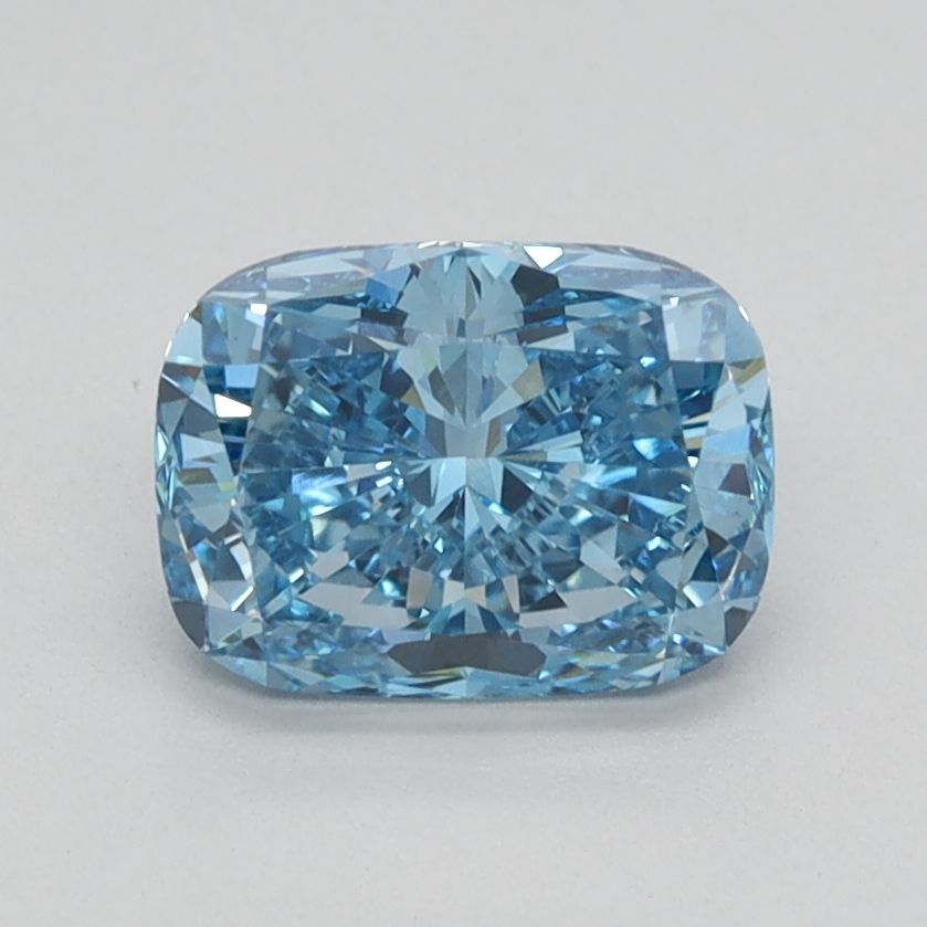 Lab-Grown Cushion Diamond - 0.9 Carats, Fancy Vivid Blue Color, VS1 Clarity - Certified by IGI - Report Number: LG584358209