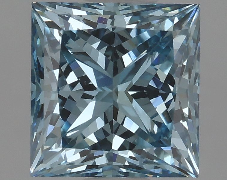 Lab-Grown Princess Diamond - 2.0 Carats, Fancy Vivid Blue Color, VS1 Clarity - Certified by IGI - Report Number: LG627456904