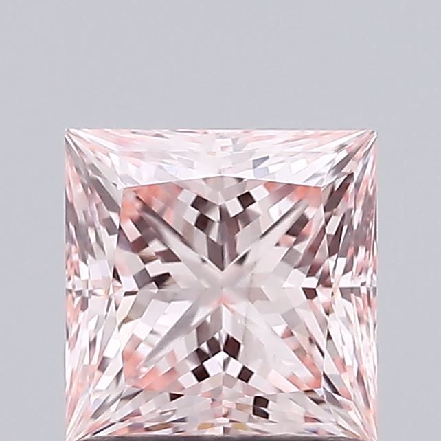 Lab-Grown Princess Diamond - 1.06 Carats, Fancy Intense Pink Color, VVS2 Clarity - Certified by IGI - Report Number: LG673423676