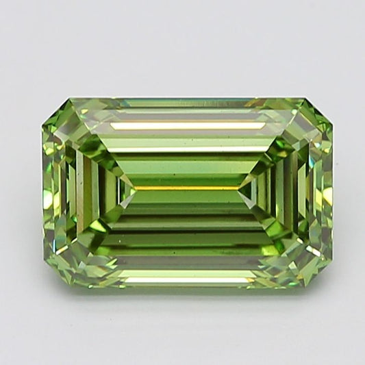 Lab-Grown Emerald Diamond - 6.05 Carats, Fancy Vivid Green Color, VS2 Clarity - Certified by IGI - Report Number: LG668406728