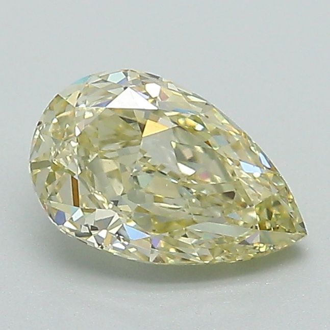 Lab-Grown Pear Diamond - 1.01 Carats, Fancy Yellow Color, VVS2 Clarity - Certified by IGI - Report Number: LG658481098