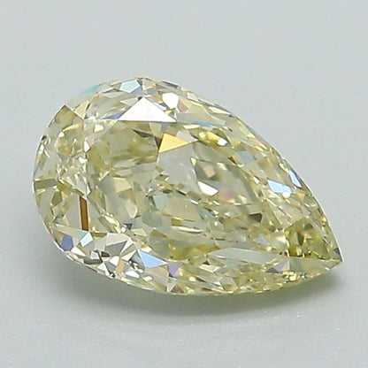 Lab-Grown Pear Diamond - 1.01 Carats, Fancy Yellow Color, VVS2 Clarity - Certified by IGI - Report Number: LG658481098