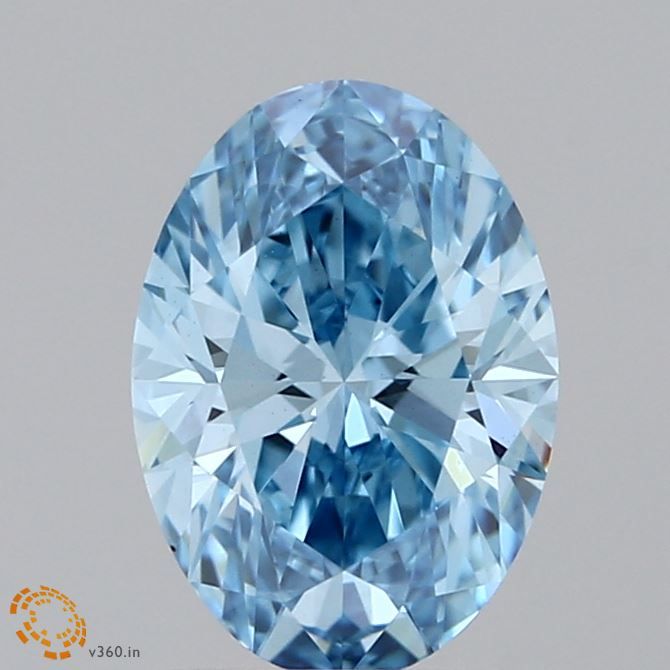 Lab-Grown Oval Diamond - 1.5 Carats, Fancy Vivid Blue Color, VS1 Clarity - Certified by IGI - Report Number: LG611365153