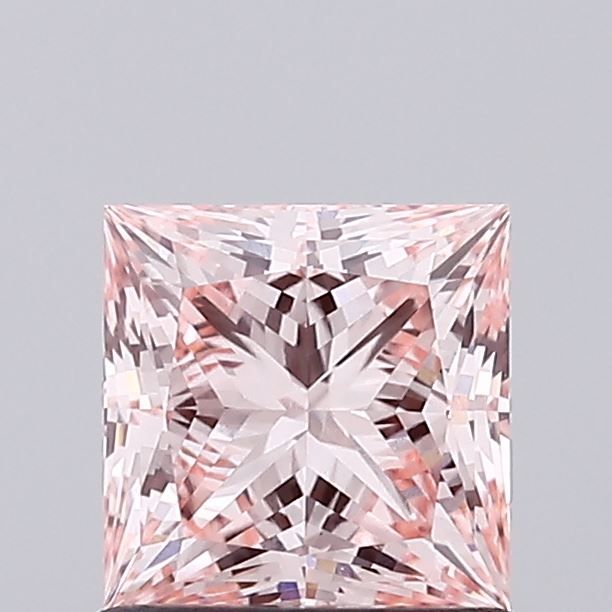 Lab-Grown Princess Diamond - 1.05 Carats, Fancy Intense Pink Color, VVS2 Clarity - Certified by IGI - Report Number: LG673423626