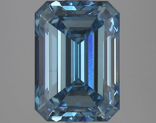 Lab-Grown Emerald Diamond - 4.04 Carats, Fancy Vivid Blue Color, VS1 Clarity - Certified by IGI - Report Number: LG616420463