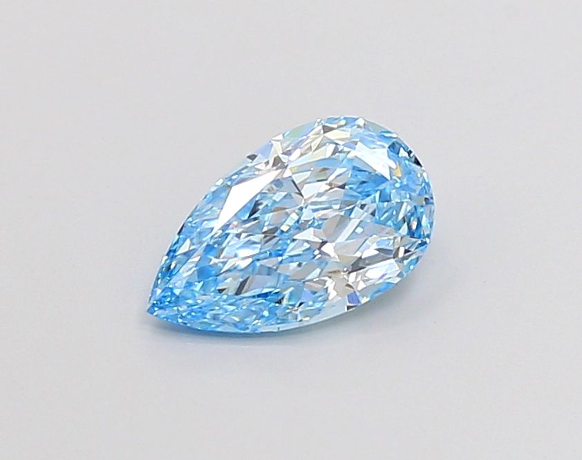 Lab-Grown Pear Diamond - 0.86 Carats, Fancy Intense Blue Color, VS1 Clarity - Certified by IGI - Report Number: LG659413260