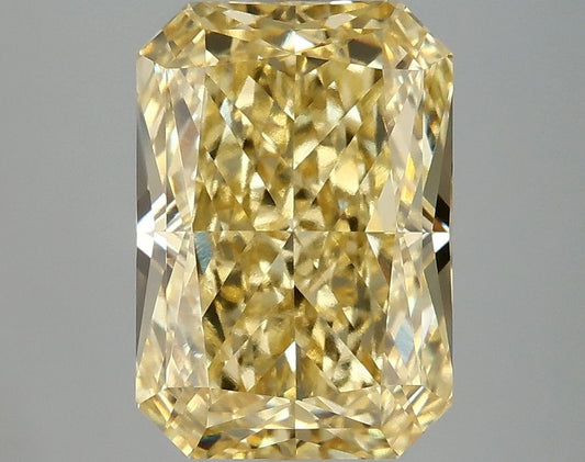 Lab-Grown Radiant Diamond - 4.1 Carats, Fancy Vivid Yellow Color, VVS2 Clarity - Certified by IGI - Report Number: LG674554634