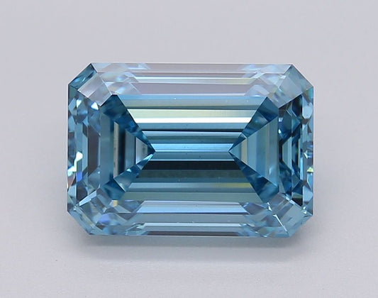 Lab-Grown Emerald Diamond - 3.04 Carats, Fancy Vivid Blue Color, VS1 Clarity - Certified by IGI - Report Number: LG608377050