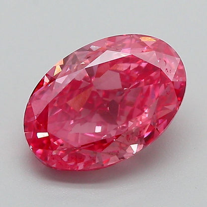 Lab-Grown Oval Diamond - 2.51 Carats, Fancy Vivid Pink Color, VVS2 Clarity - Certified by IGI - Report Number: LG666431738