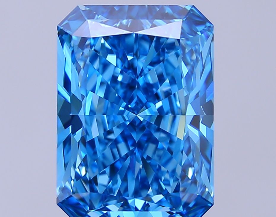 Lab-Grown Radiant Diamond - 7.0 Carats, Fancy Vivid Blue Color, VVS2 Clarity - Certified by IGI - Report Number: LG685508827