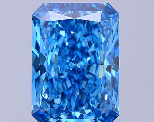 Lab-Grown Radiant Diamond - 7.0 Carats, Fancy Vivid Blue Color, VVS2 Clarity - Certified by IGI - Report Number: LG685508827