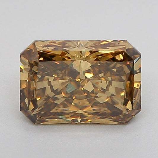 Lab-Grown Radiant Diamond - 1.51 Carats, Fancy Intense Brown Yellow Color, VS2 Clarity - Certified by IGI - Report Number: LG600381123
