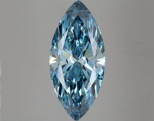 Lab-Grown Marquise Diamond - 5.05 Carats, Fancy Vivid Blue Color, VS1 Clarity - Certified by IGI - Report Number: LG633446304