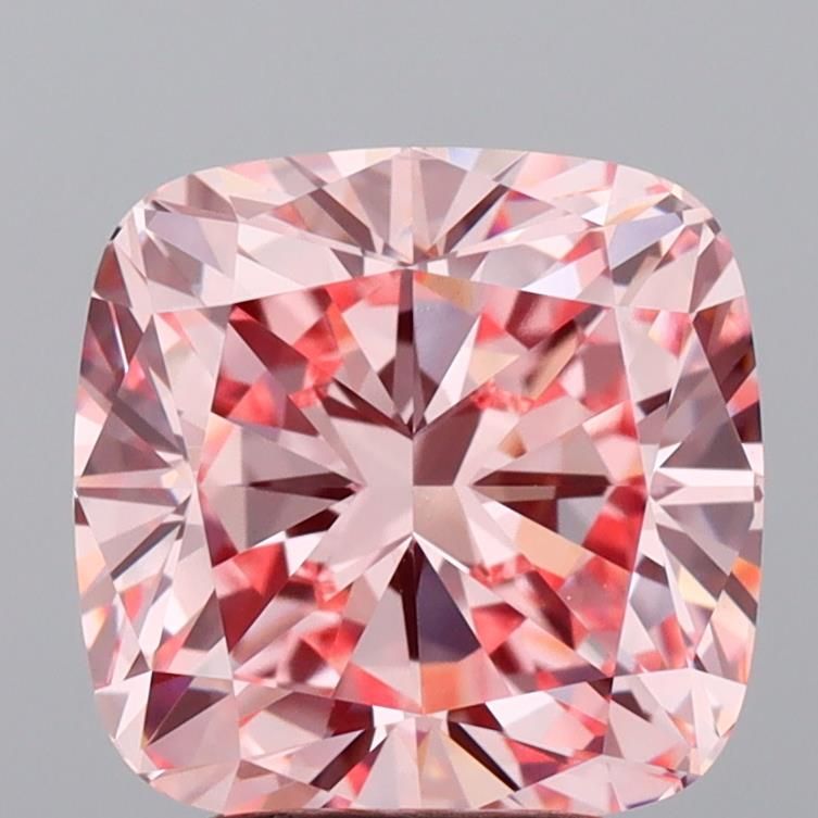 Lab-Grown Cushion Diamond - 4.1 Carats, Fancy Vivid Pink Color, VVS2 Clarity - Certified by IGI - Report Number: LG671489145