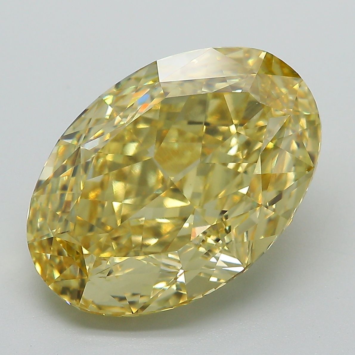 Lab-Grown Oval Diamond - 8.54 Carats, Fancy Vivid Yellow Color, VVS2 Clarity - Certified by IGI - Report Number: LG683583654