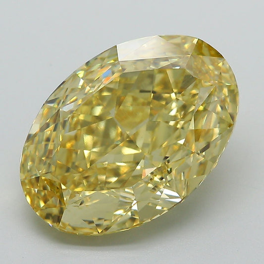 Lab-Grown Oval Diamond - 8.54 Carats, Fancy Vivid Yellow Color, VVS2 Clarity - Certified by IGI - Report Number: LG683583654