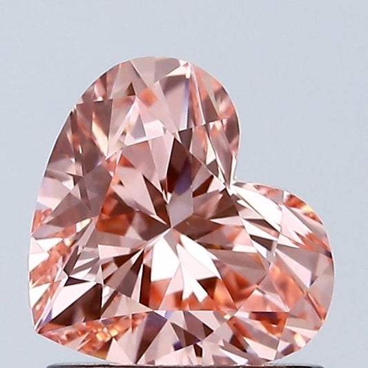 Lab-Grown Heart Diamond - 1.01 Carats, Fancy Vivid Pink Color, VS1 Clarity - Certified by IGI - Report Number: LG673404429