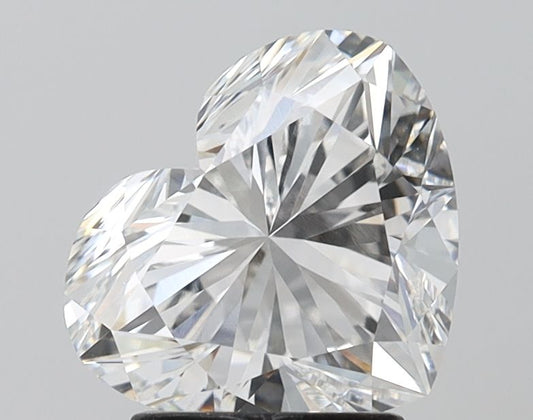 Lab-Grown Heart Diamond - 2.5 Carats, F Color, VVS2 Clarity - Certified by IGI - Report Number: LG680502562