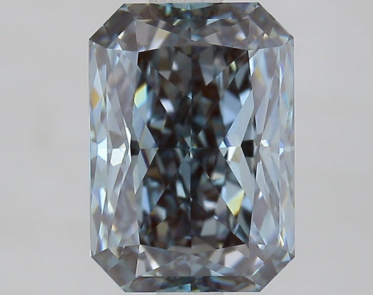 Lab-Grown Radiant Diamond - 2.08 Carats, Fancy Gray Blue Color, VVS2 Clarity - Certified by IGI - Report Number: LG675551812