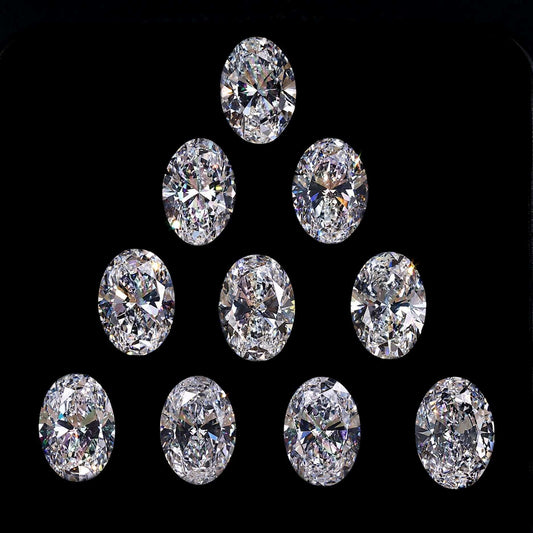 Im Labor gezüchtete lose Diamanten im Ovalschliff | 4 x 3/5 x 3/6 x 4 mm | Farbe DE | Reinheit VVS-VS1 | Exzellenter Schliff