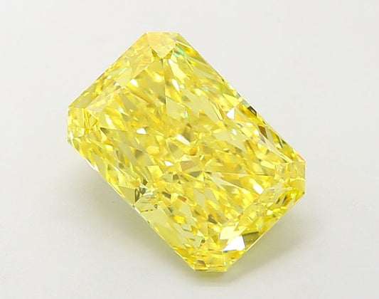 Lab-Grown Radiant Diamond - 3.51 Carats, Fancy Vivid Yellow Color, VS1 Clarity - Certified by IGI - Report Number: LG671489073