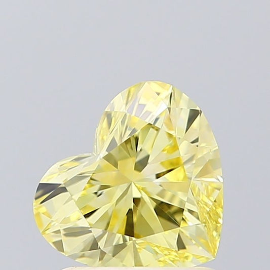Lab-Grown Heart Diamond - 1.02 Carats, Fancy Intense Yellow Color, VS1 Clarity - Certified by IGI - Report Number: LG619456553