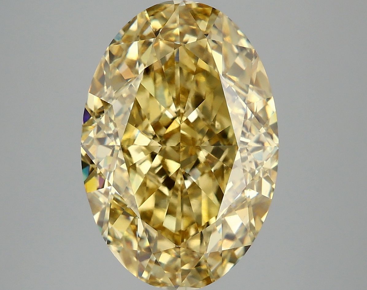 Lab-Grown Oval Diamond - 6.06 Carats, Fancy Intense Yellow Color, VS1 Clarity - Certified by IGI - Report Number: LG674559603