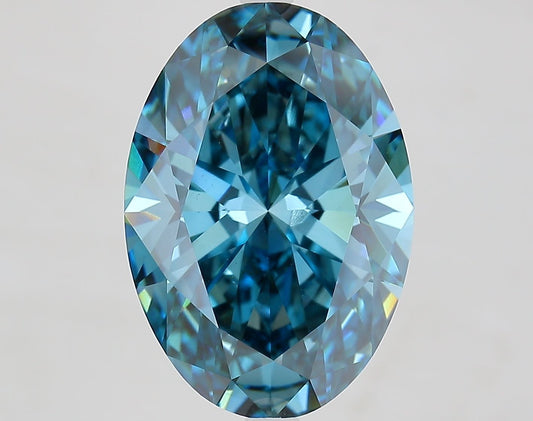 Lab-Grown Oval Diamond - 8.37 Carats, Fancy Vivid Blue Color, VS1 Clarity - Certified by IGI - Report Number: LG683583953