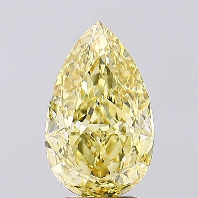 Lab-Grown Pear Diamond - 3.58 Carats, Fancy Intense Yellow Color, VS2 Clarity - Certified by IGI - Report Number: LG635418652