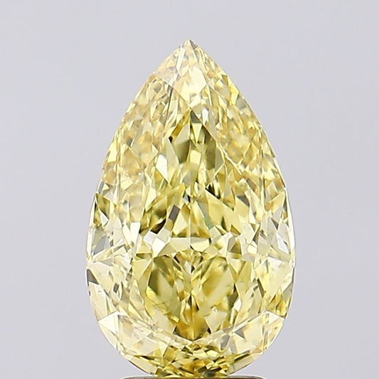 Lab-Grown Pear Diamond - 3.58 Carats, Fancy Intense Yellow Color, VS2 Clarity - Certified by IGI - Report Number: LG635418652