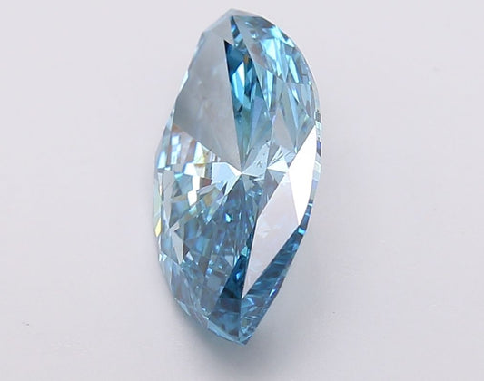 Lab-Grown Marquise Diamond - 3.01 Carats, Fancy Vivid Blue Color, VS2 Clarity - Certified by IGI - Report Number: LG602397936