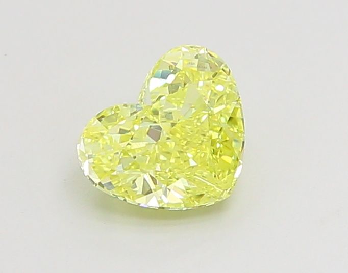 Lab-Grown Heart Diamond - 1.0 Carats, Fancy Vivid Yellow Color, VVS2 Clarity - Certified by IGI - Report Number: LG660455223