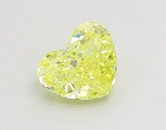 Lab-Grown Heart Diamond - 1.0 Carats, Fancy Vivid Yellow Color, VVS2 Clarity - Certified by IGI - Report Number: LG660455223