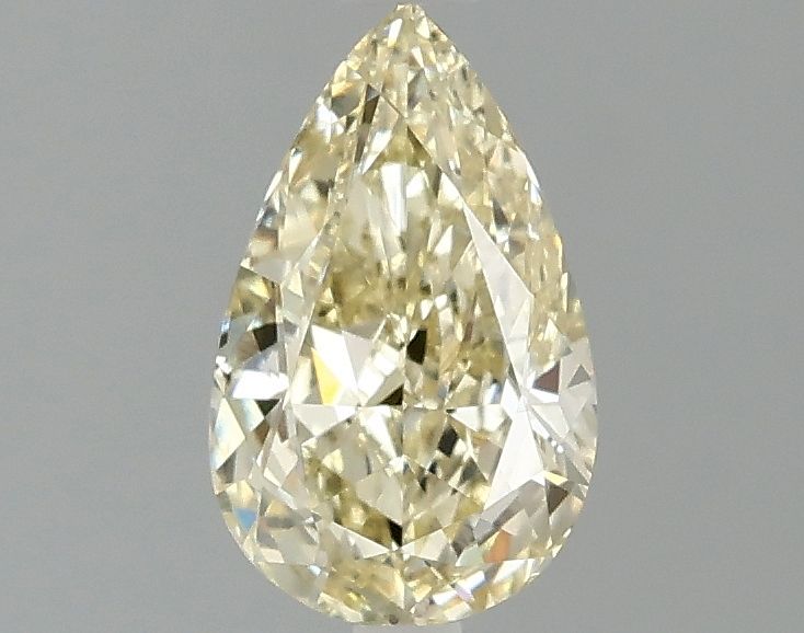 Lab-Grown Pear Diamond - 1.01 Carats, Fancy Yellow Color, VVS2 Clarity - Certified by IGI - Report Number: LG662416026