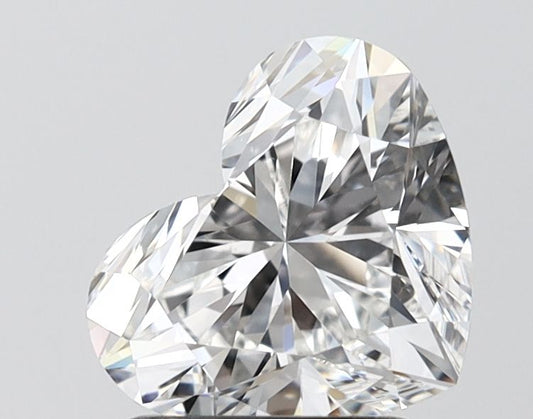 Lab-Grown Heart Diamond - 2.0 Carats, F Color, VS1 Clarity - Certified by IGI - Report Number: LG681596309