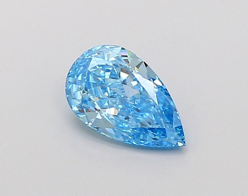 Lab-Grown Pear Diamond - 0.93 Carats, Fancy Vivid Blue Color, VS1 Clarity - Certified by IGI - Report Number: LG660434377