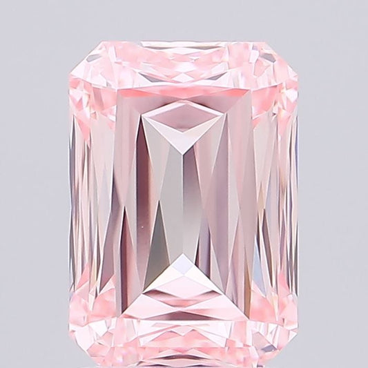 Lab-Grown Radiant Diamond - 3.0 Carats, Fancy Intense Pink Color, VVS2 Clarity - Certified by IGI - Report Number: LG687572473