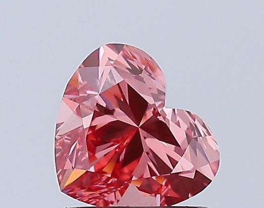 Lab-Grown Heart Diamond - 1.0 Carats, Fancy Vivid Brownish Pink Color, VVS2 Clarity - Certified by IGI - Report Number: LG634450028
